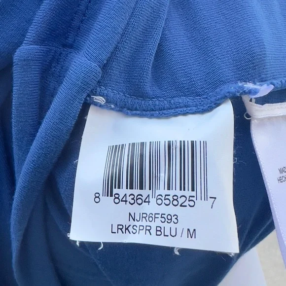 BCBG MaxAzaria Blue Long Sleeves Dress Medium Black Trim - Picture 13 of 14